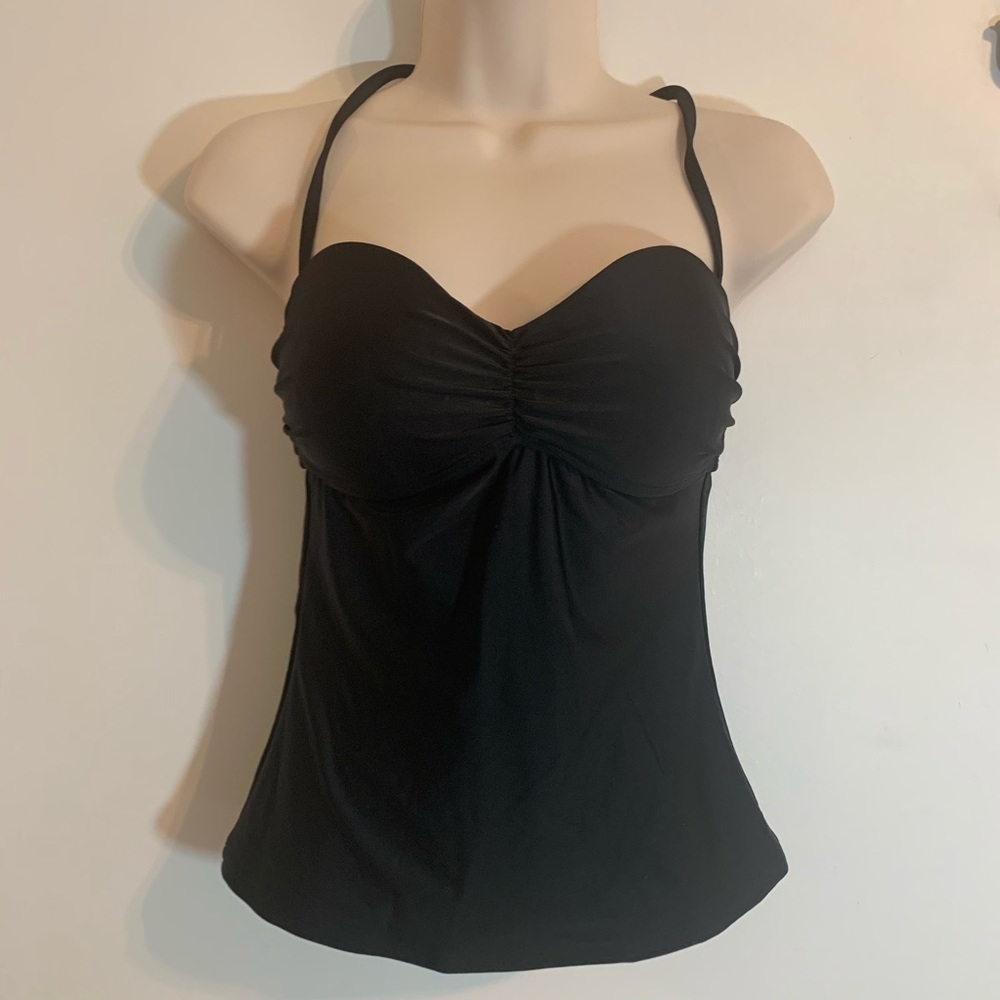 Old Navy Black Molded Cup Halter Tankini